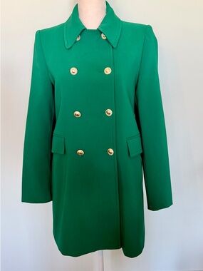 Zara Emerald Green Double-Breasted Blazer with Gold Buttons